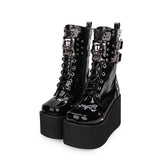 Black Skull Decorative Side Zip Gothic Lolita Boots